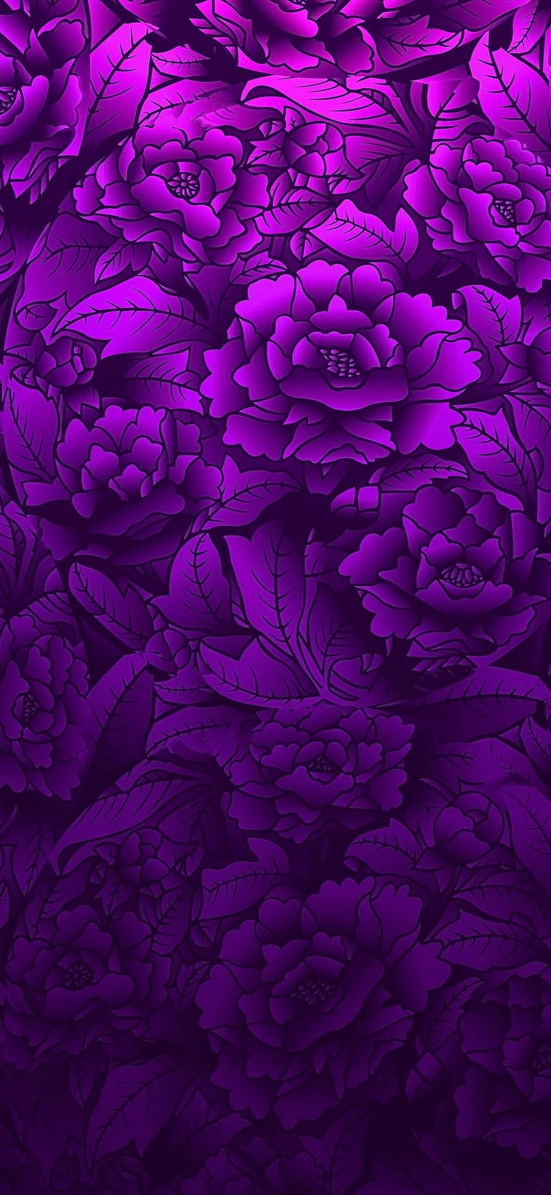 1080x2340 Purple flowers design Wallpapers Download | MobCup Wallpaper