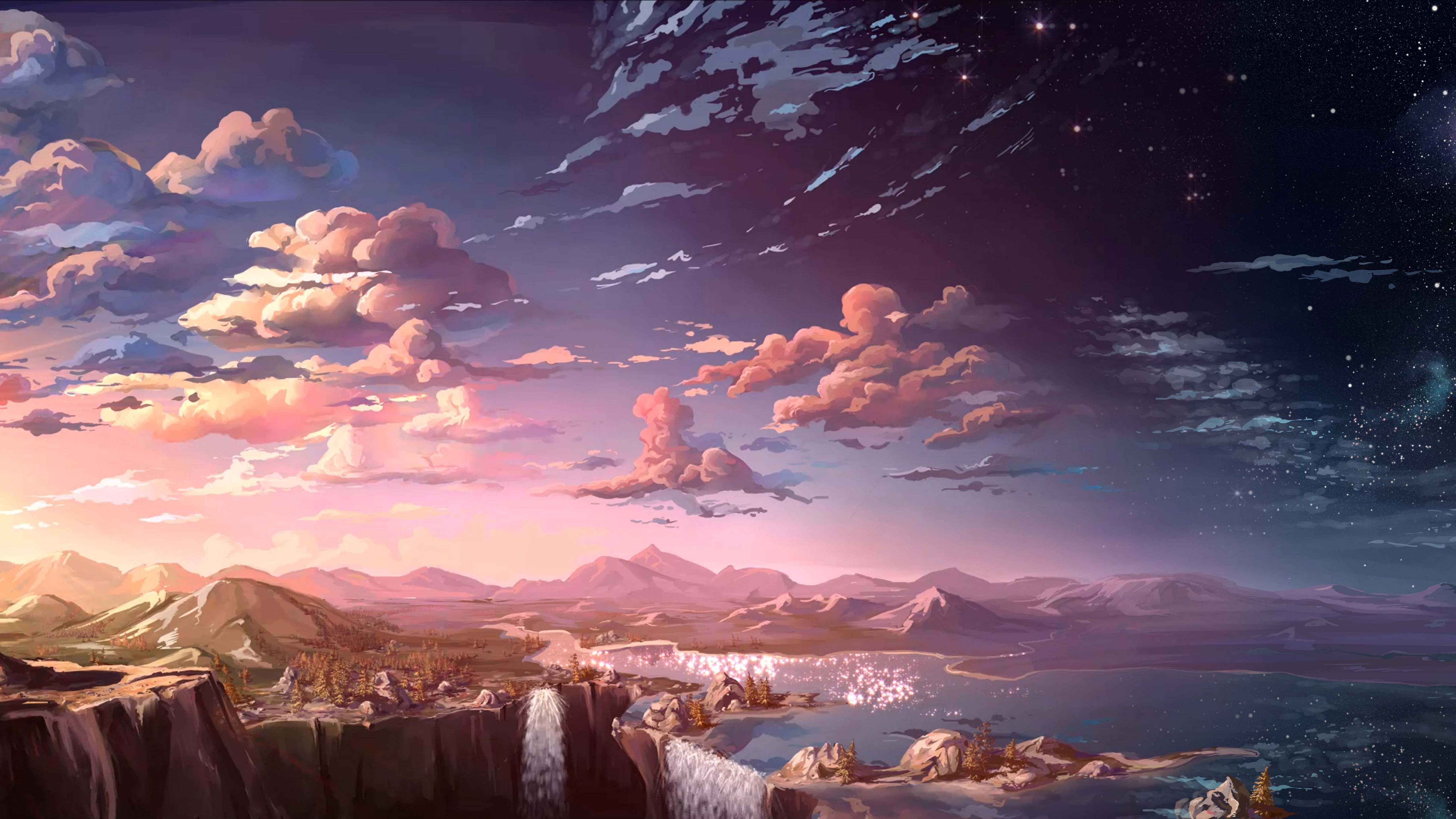 5120x2880 61+] Cool Anime Landscape Wallpapers - Wallpaper Safari Wallpaper