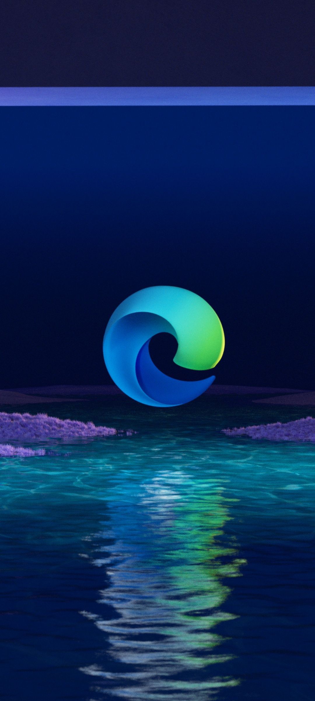 1080x2400 Microsoft Edge Wallpaper 4K, Dark theme, Landscape, Night on WallpaperBat