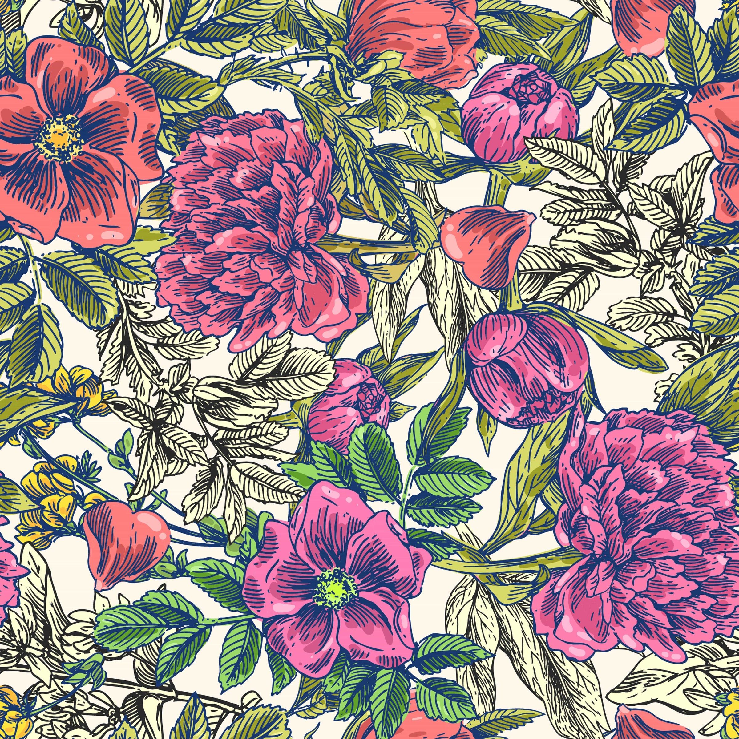 Retro Floral Wallpapers - 4k, HD Retro Floral Backgrounds on WallpaperBat