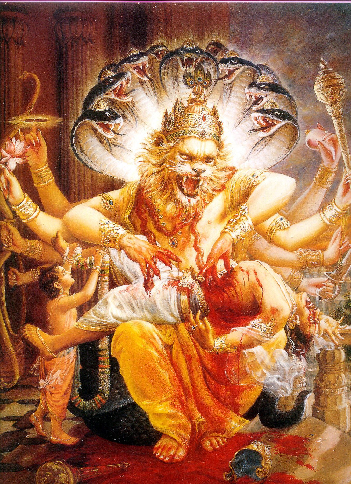 1355x1866 Evil Destroyer Lord Narsimha Wallpaper on WallpaperBat