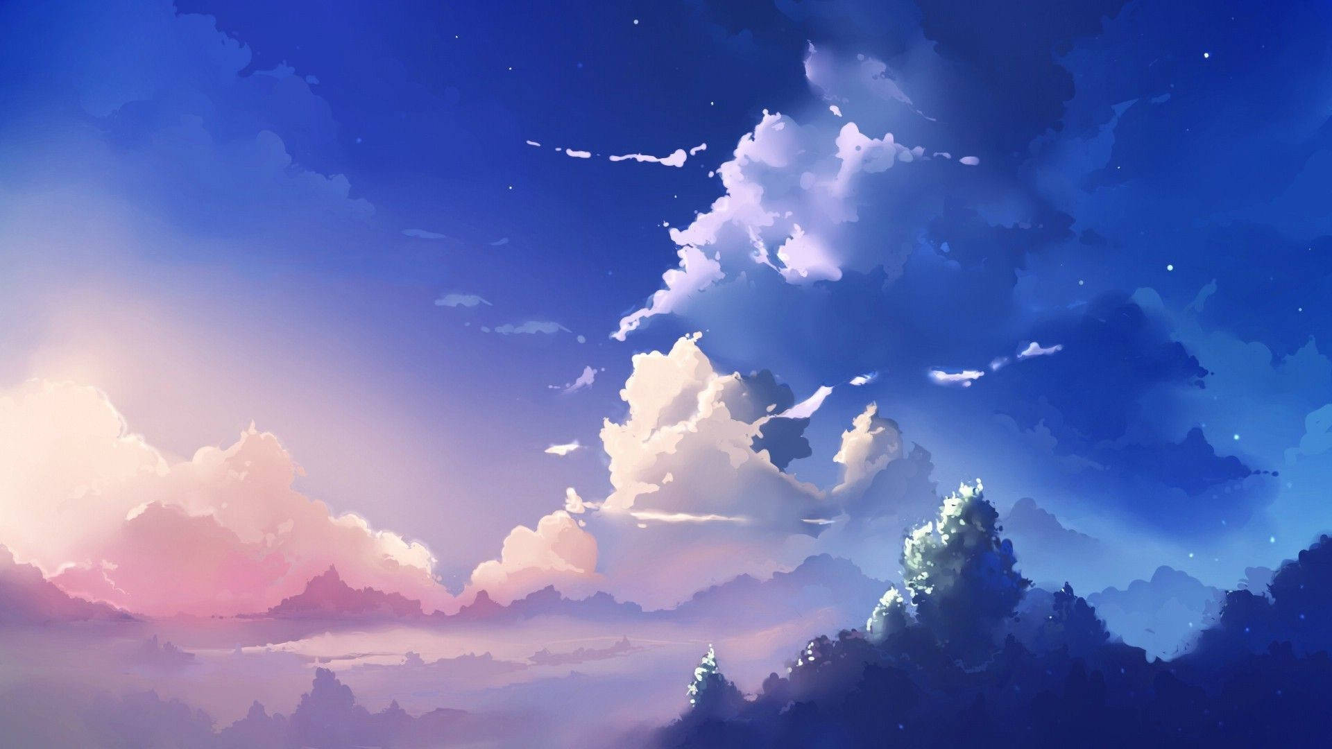 1920x1080 Dreamy Anime Cloud Artwork Wallpaper ... Wallpaper