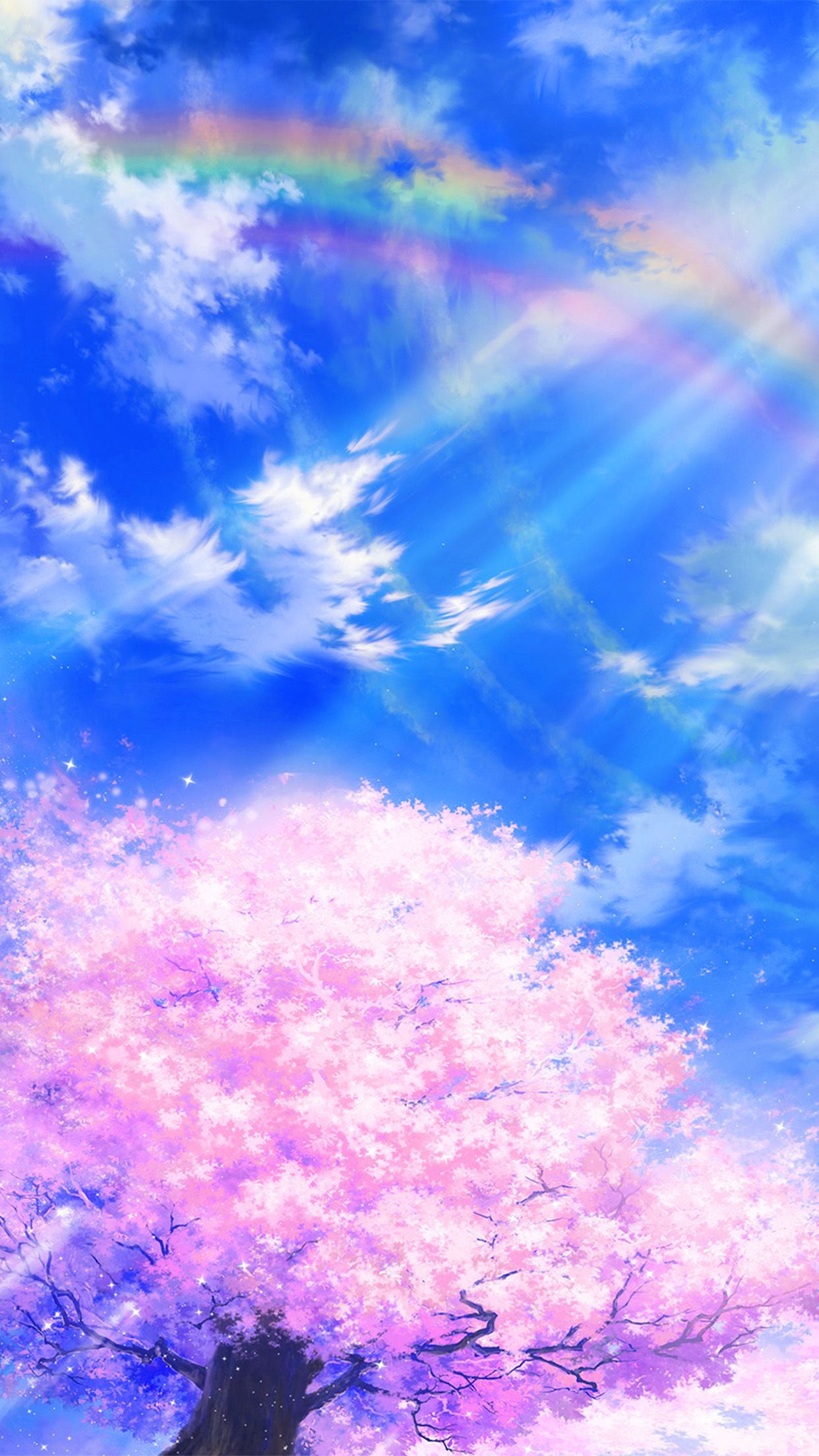 1242x2208 bd76-anime-sky-cloud-spring-art ... Wallpaper