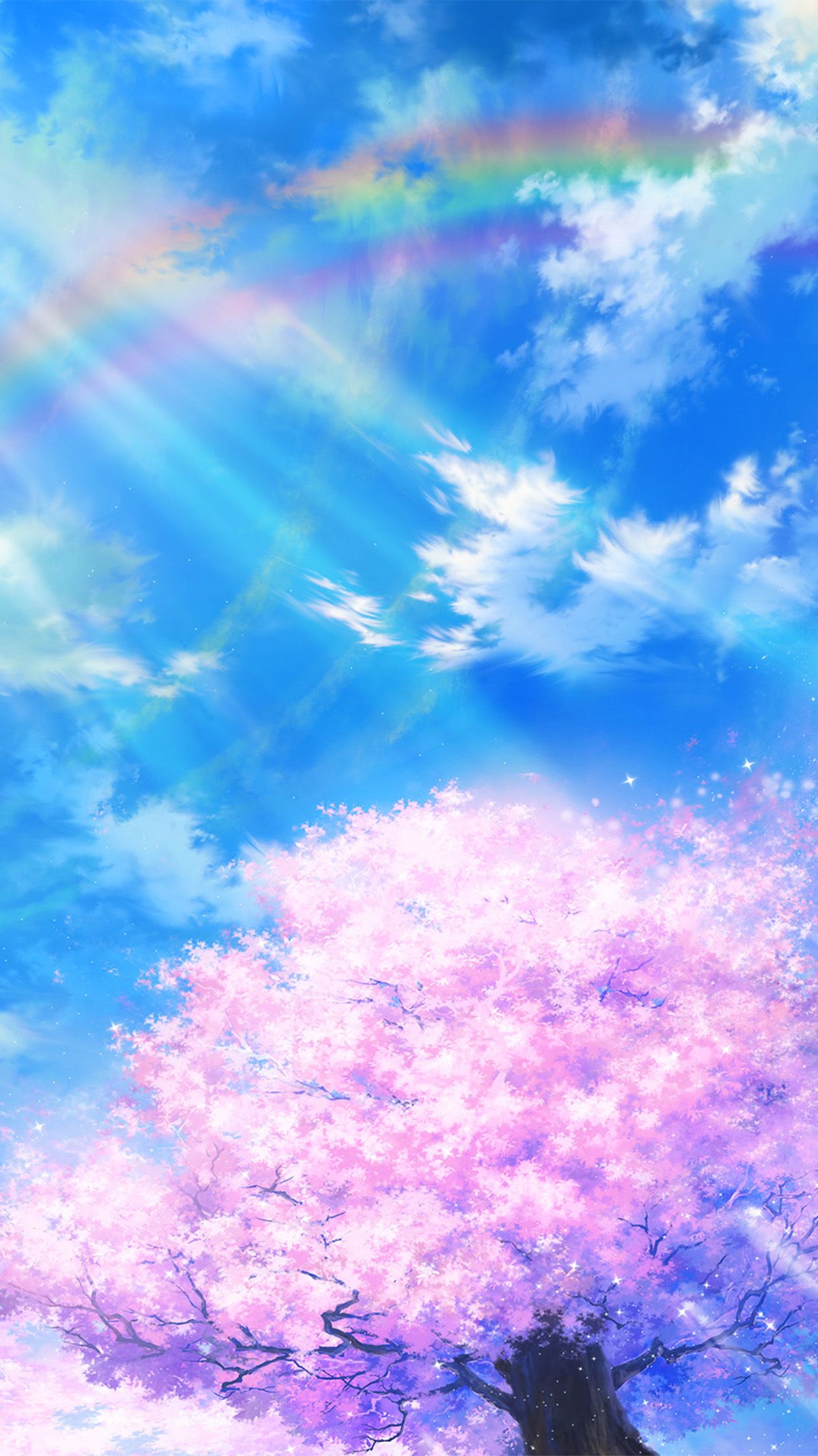 1242x2208 bd75-anime-sky-cloud-spring-art ... Wallpaper