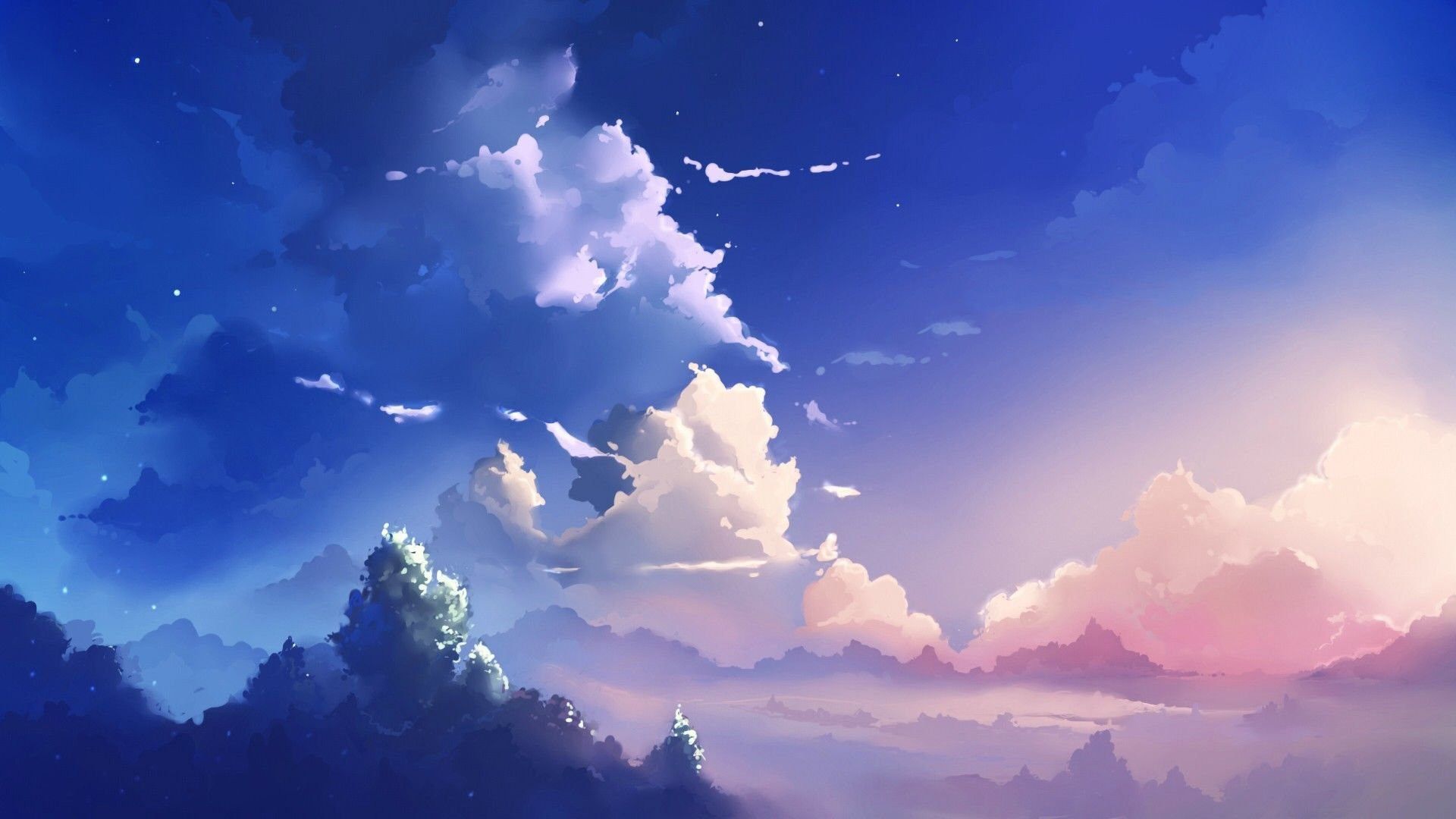 1920x1080 Anime Clouds Wallpaper 1920x1080 64318 ... Wallpaper