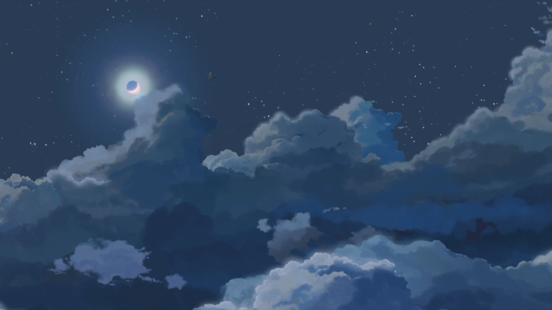 1920x1080 Night Sky With Cloud Anime Wallpapers ... Wallpaper