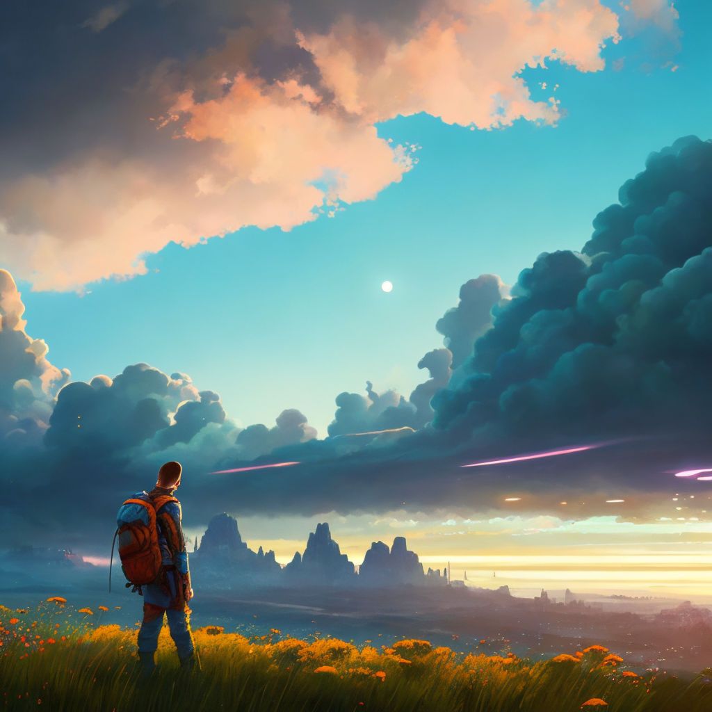 1024x1024 Captivating anime sky wallpaper in ... Wallpaper