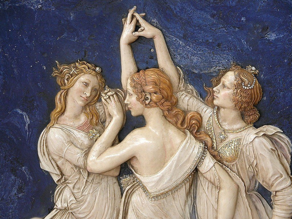 1024x768 three Graces, Botticelli ... Wallpaper