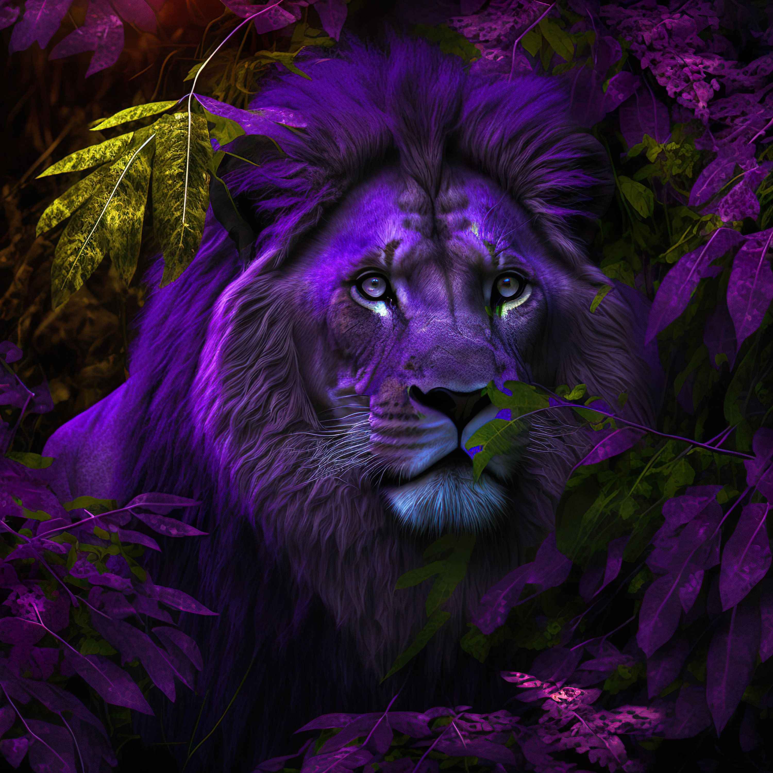 Purple Lion Wallpapers - 4k, Hd Purple Lion Backgrounds On Wallpaperbat