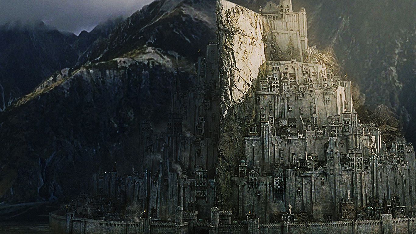 1366x768 ag25-minas-tirith-lord-of-the-ring-art Wallpaper