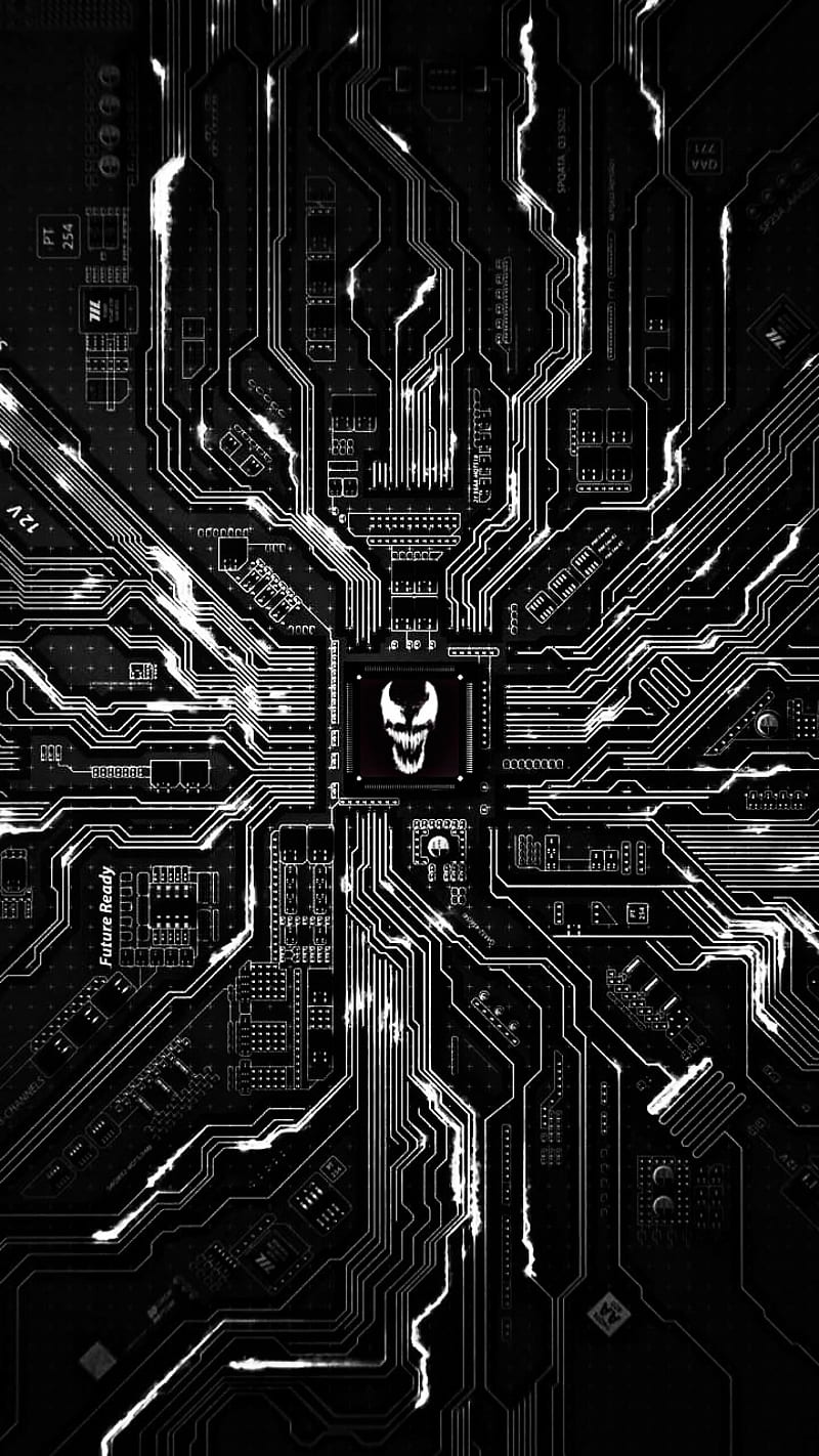 800x1422 Venom processor, circuits, monster ... Wallpaper