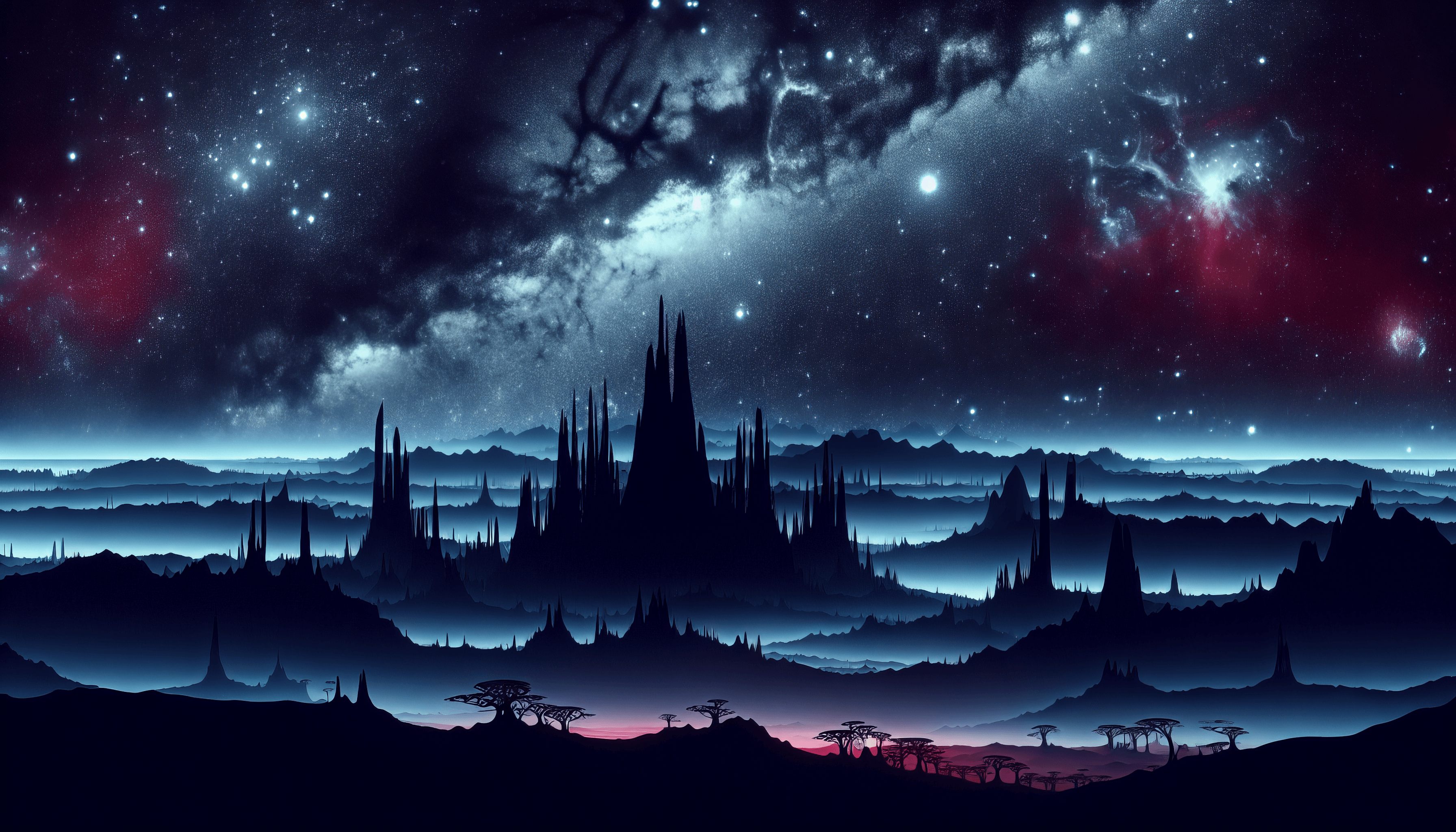 3584x2048 Mystical Space Fantasy Landscape HD ... Wallpaper