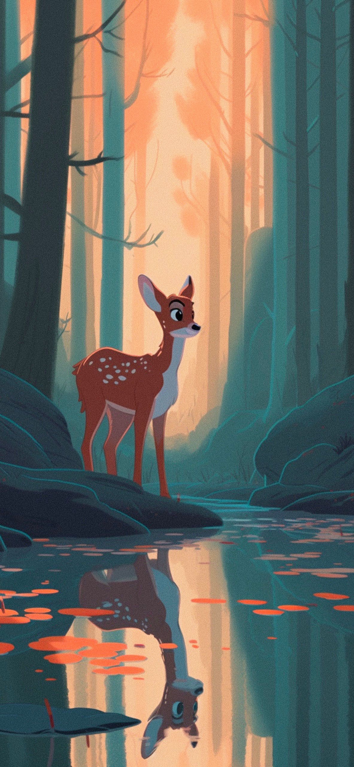 1183x2560 Cute Bambi Disney Aesthetic Wallpapers - Cool Cartoon Wallpaper Wallpaper