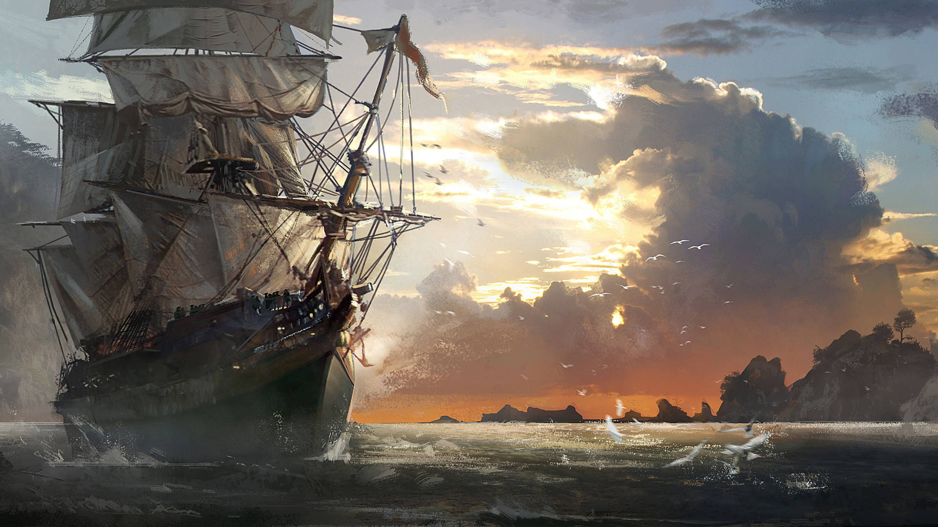 1920x1080 100+] Sailing Ship Wallpapers ... Wallpaper