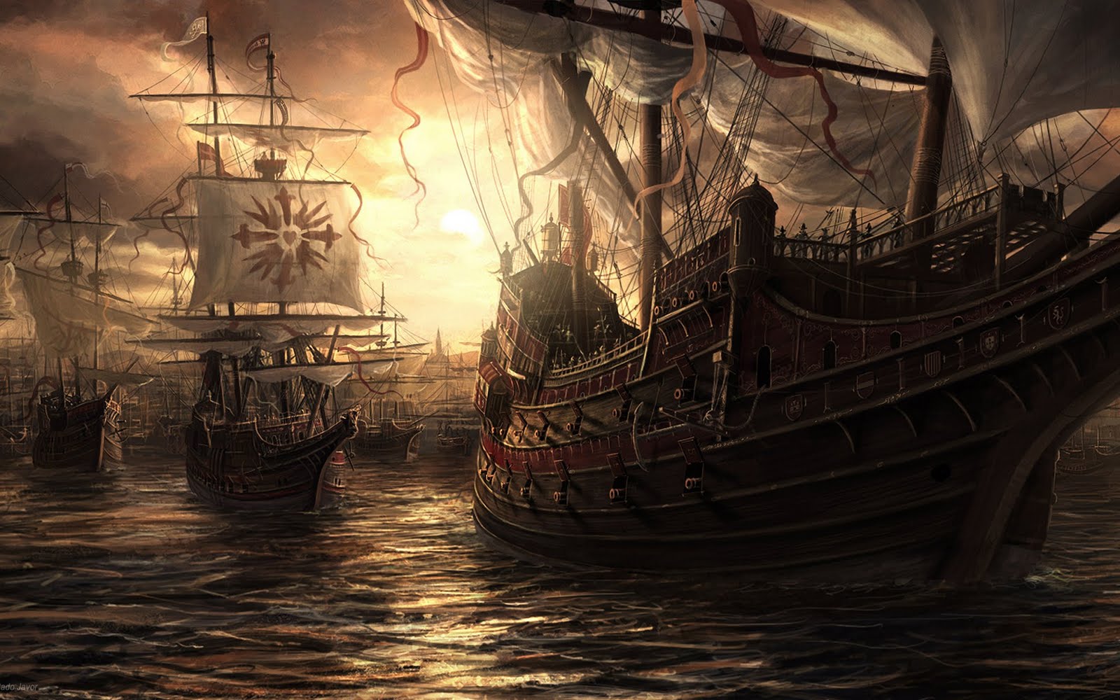 1600x1000 Pirate Ship Wallpaper 08044 - Baltana Wallpaper