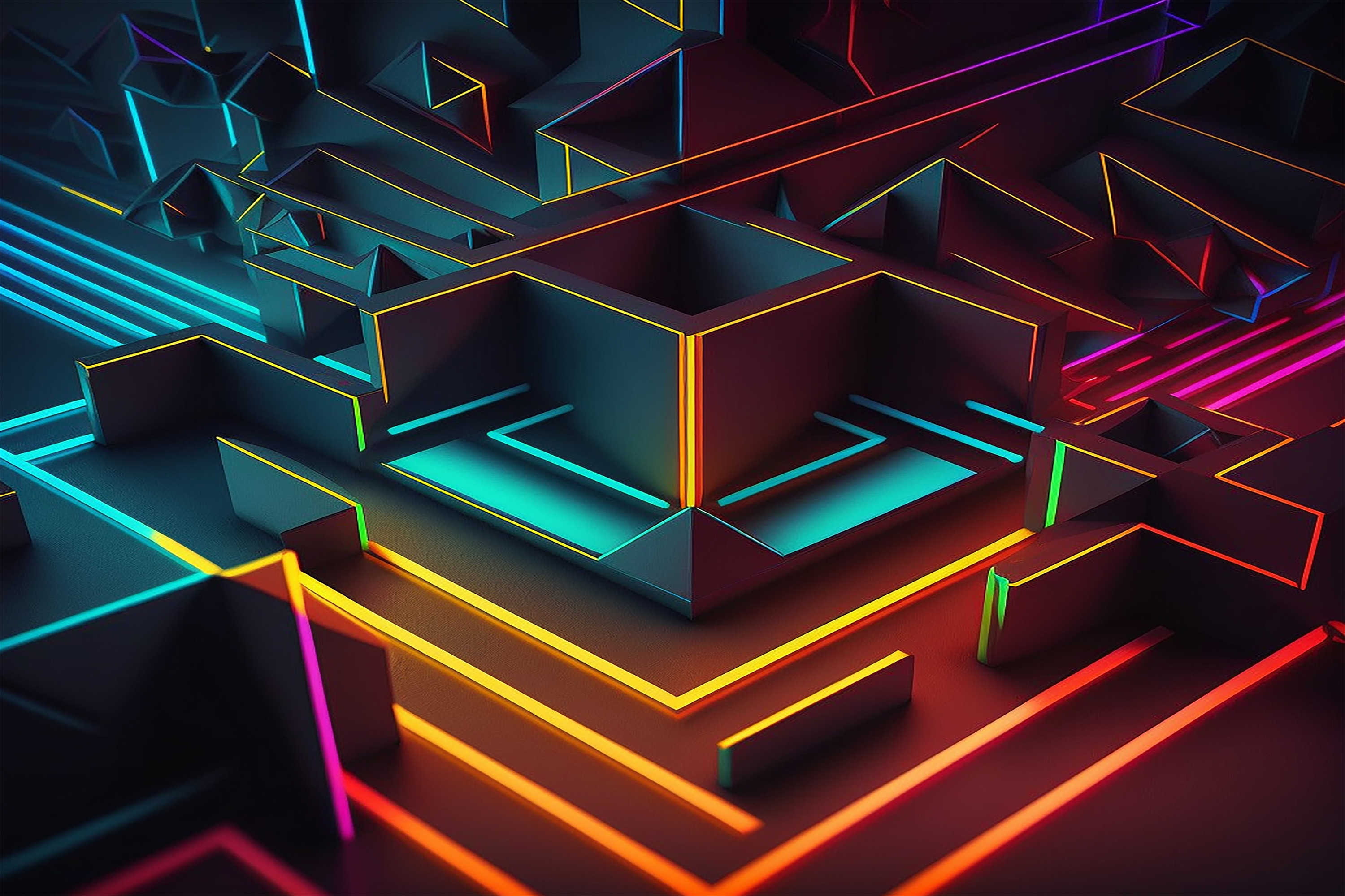 Neon Geometric Wallpapers 4k Hd Neon Geometric Backgrounds On Wallpaperbat 0490