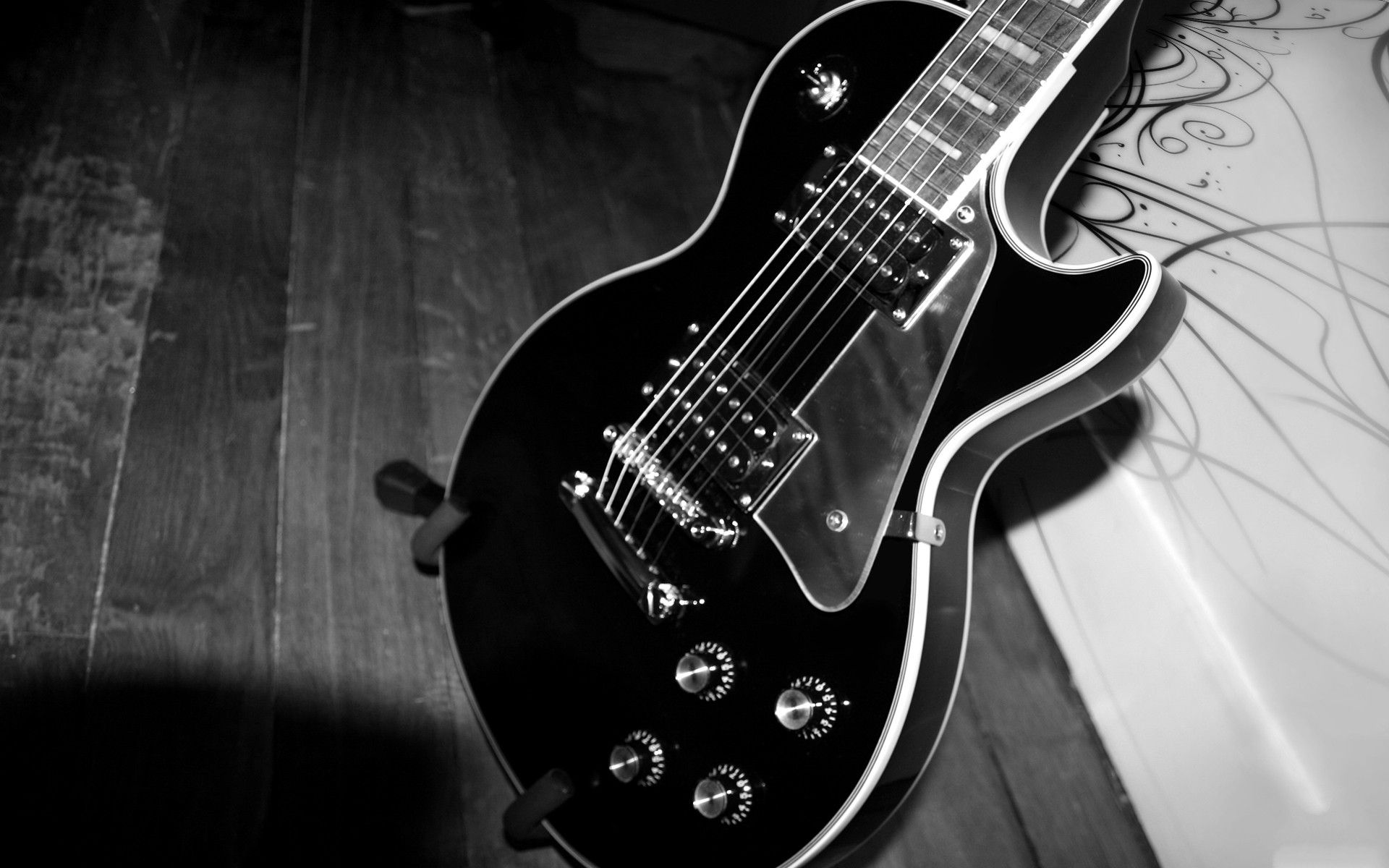 Black and White Guitar Wallpapers - 4k, HD Black and White Guitar