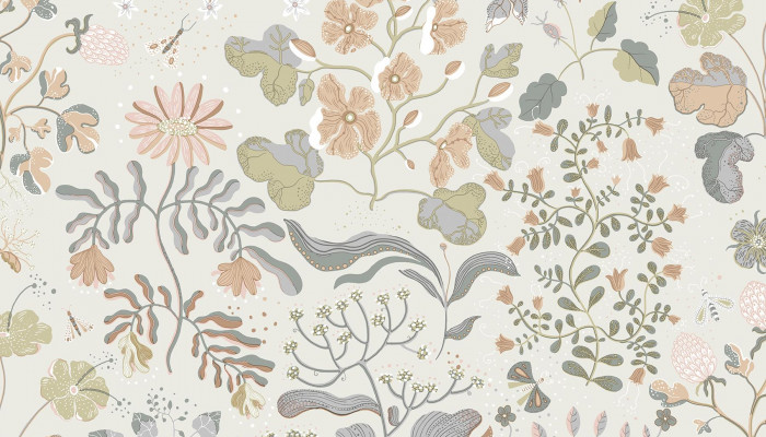 Neutral Floral Wallpaper