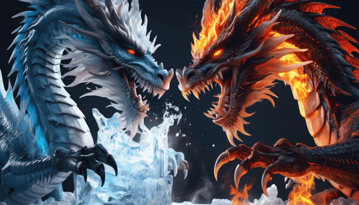 Fire and Ice Dragon Wallpaper