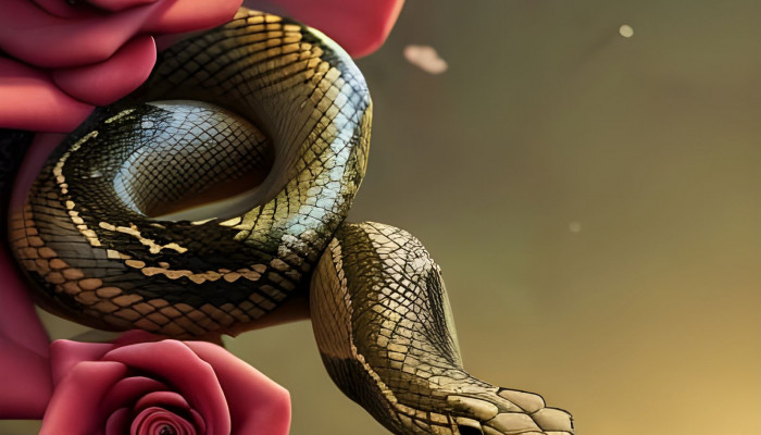 Snake and Rose Wallpaper