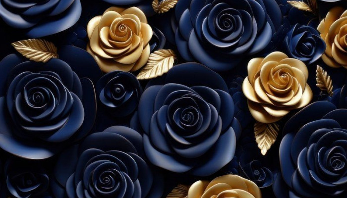 Navy Blue and Rose Gold Wallpaper
