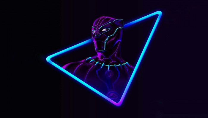 Black Panther Neon Wallpaper