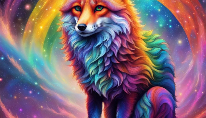 Rainbow Fox Wallpaper