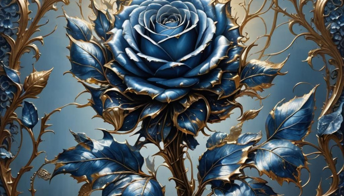 Blue Rose Gold Wallpaper