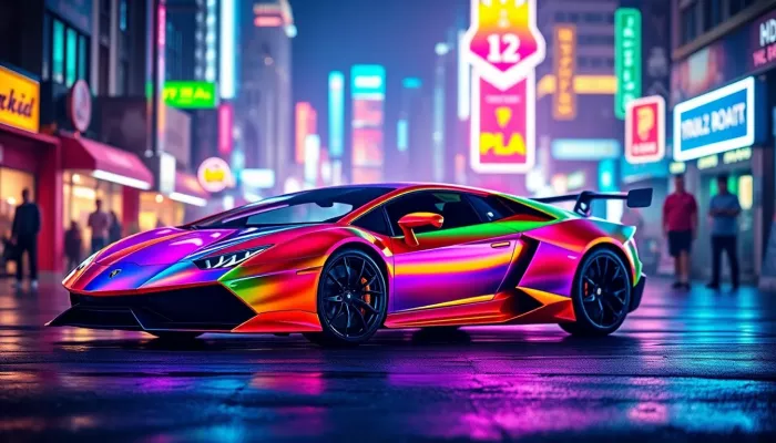 Rainbow Car Wallpaper