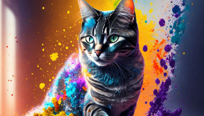 Colorful Cat Wallpaper