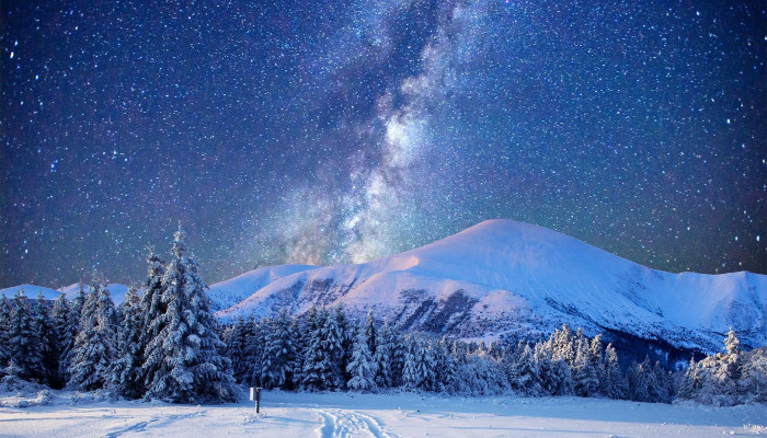 Winter Night Sky Wallpaper