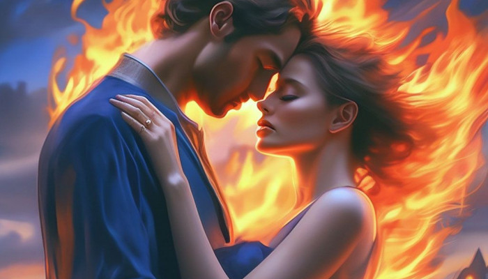 Fire and Ice Love Wallpaper