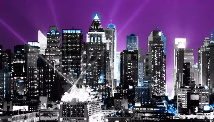 New York Purple Wallpaper