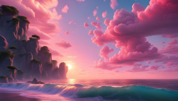 Cotton Candy Sunset Wallpaper