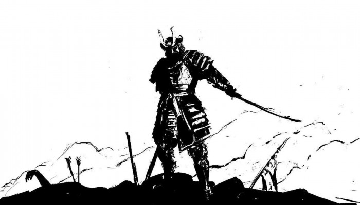 Black and White Samurai Wallpaper