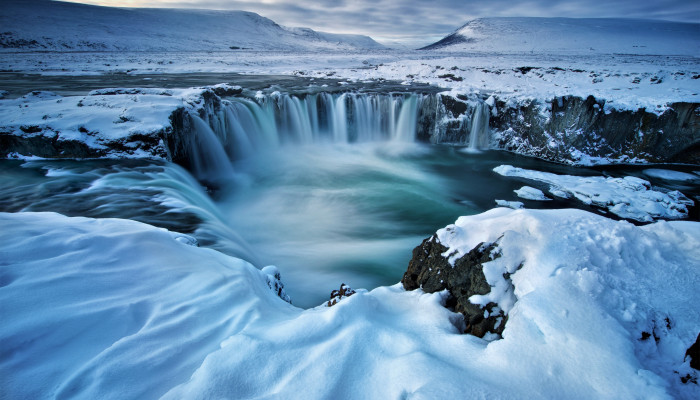 Winter Waterfall Wallpaper