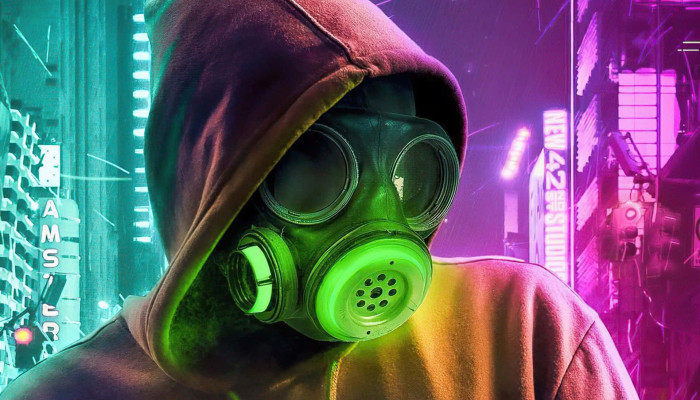 Cyberpunk Gas Mask Wallpaper