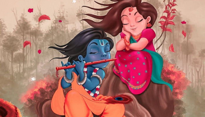 Cute Radha Krishna Wallpaper