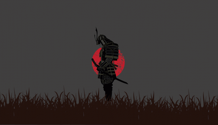 Samurai Minimalistic Wallpaper