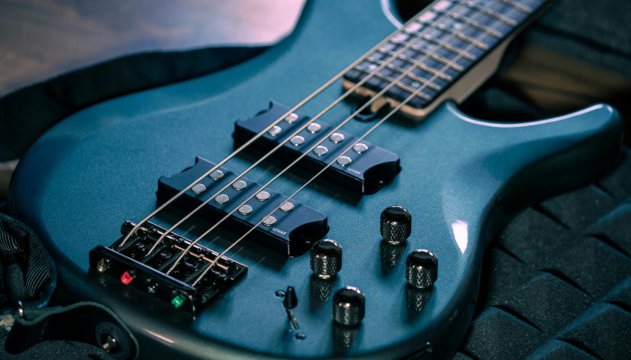 Blue Bass Guitar Wallpaper