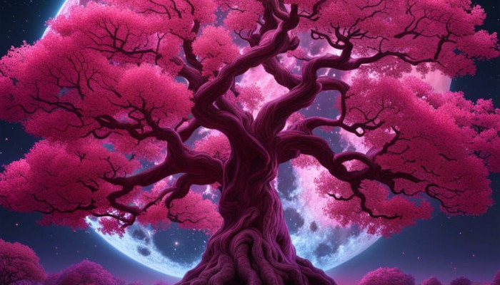 Anime Pink Tree Wallpaper