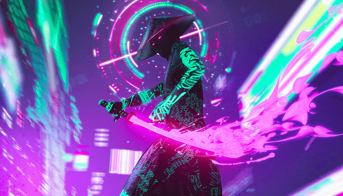 Neon Samurai Wallpaper