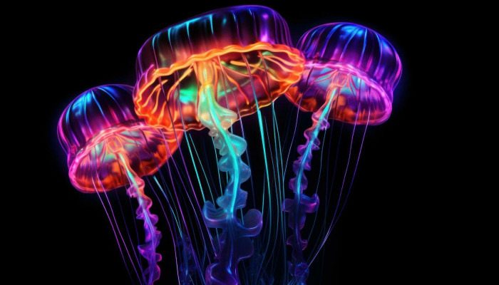Neon Jellyfish Wallpaper