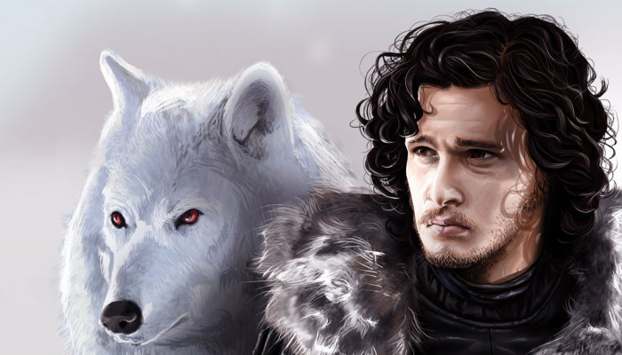 Jon Snow and Ghost Wallpaper