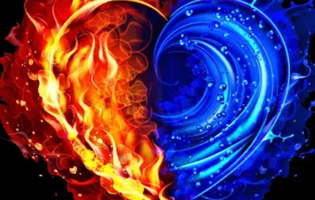 Fire and Ice Heart Wallpaper