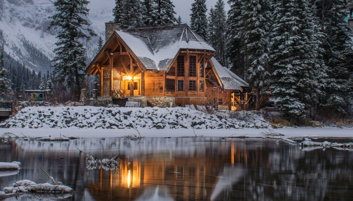 Lake Cabin Wallpaper
