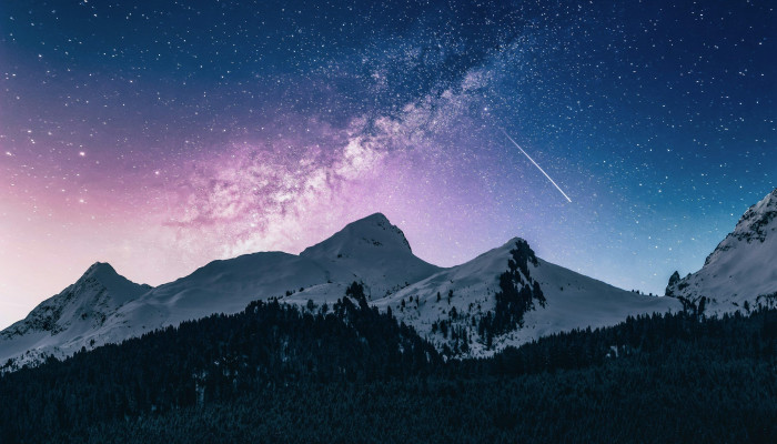 Night Sky Mountain Wallpaper