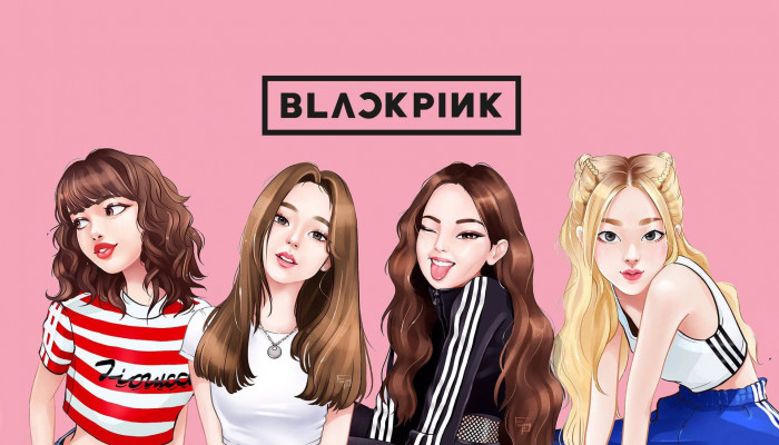 Black Pink Cartoon Wallpaper