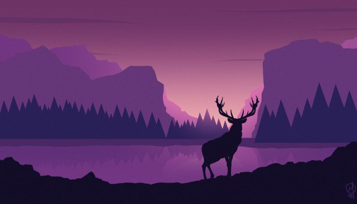 Purple Deer Wallpaper