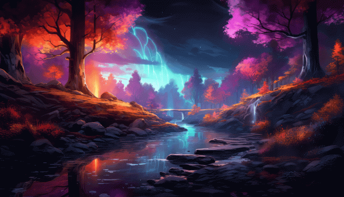 Neon Fall Wallpaper